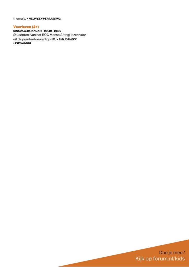 Kidsactiviteit Bibliotheek Lewenborg P2